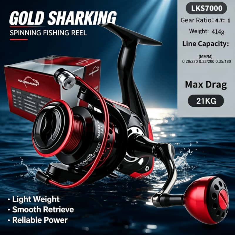 Daiwa Reel Fuego - GOLD SHARKING-Spinning Reel, Metal Ultra Hafif